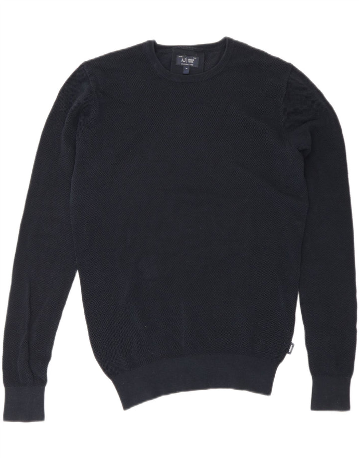 Armani Jeans Herren-Pullover mit Rundhalsausschnitt, mittlere marineblaue Baumwolle