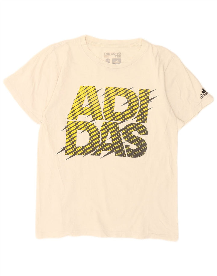 Adidas Herren Grafik T-Shirt Top Small Weiß Baumwolle