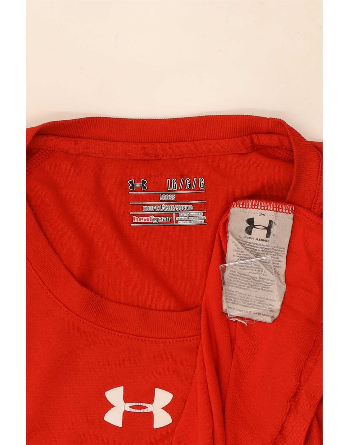 Under Armour Herren Heat Gear Grafik-T-Shirt-Oberteil, großes rotes Polyester