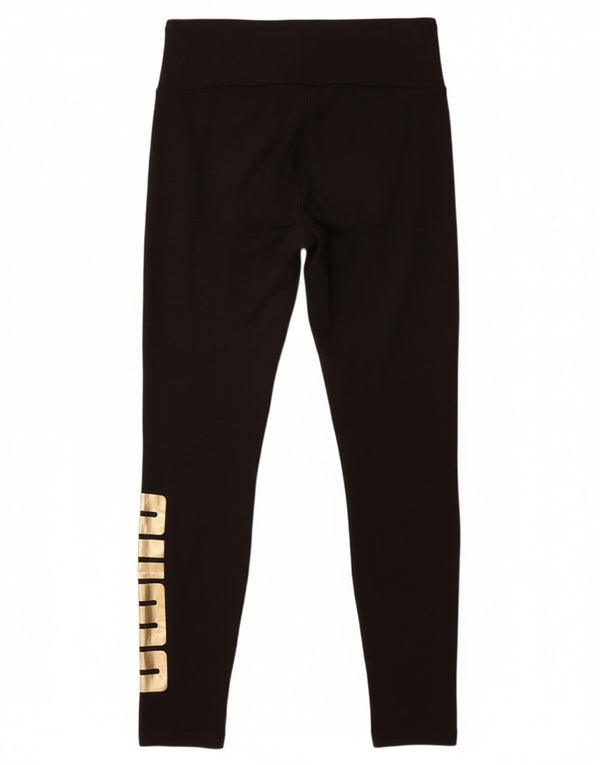 Puma Damen Graphic Leggings UK 12 Medium Schwarz