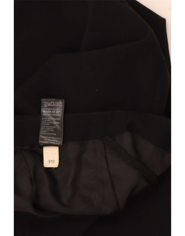 Marks & Spencer Damen Bleistiftrock UK 16 Large W34 Schwarz Polyester