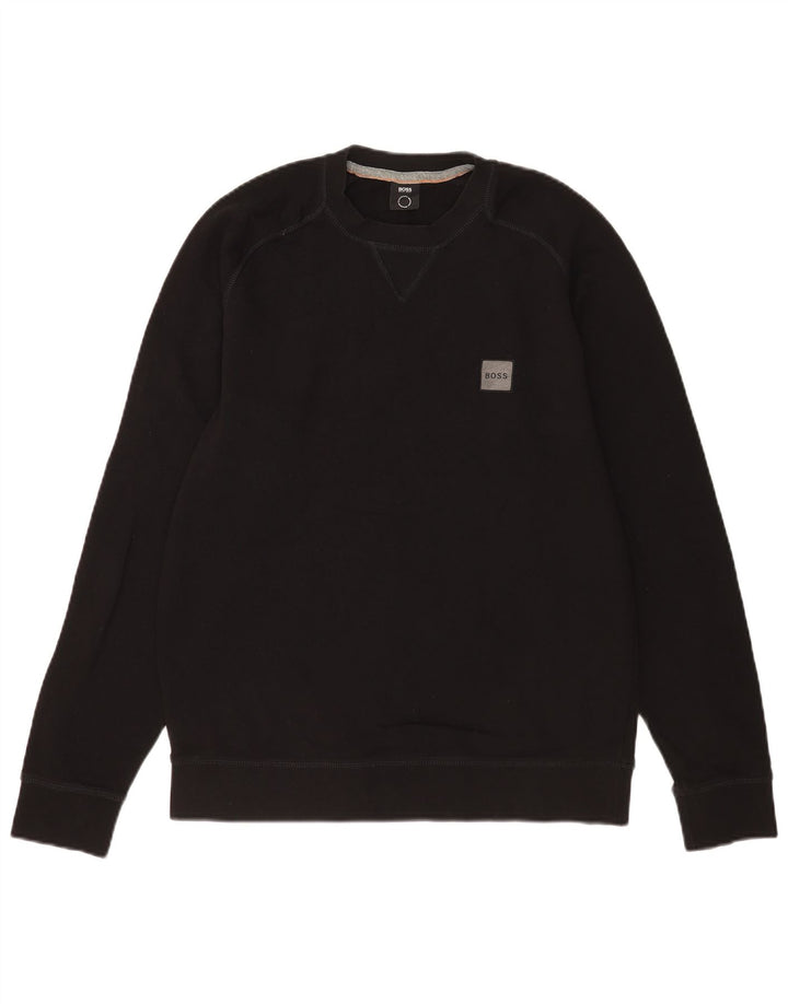Hugo Boss Herren-Sweatshirt-Pullover, mittelschwarz, Baumwolle