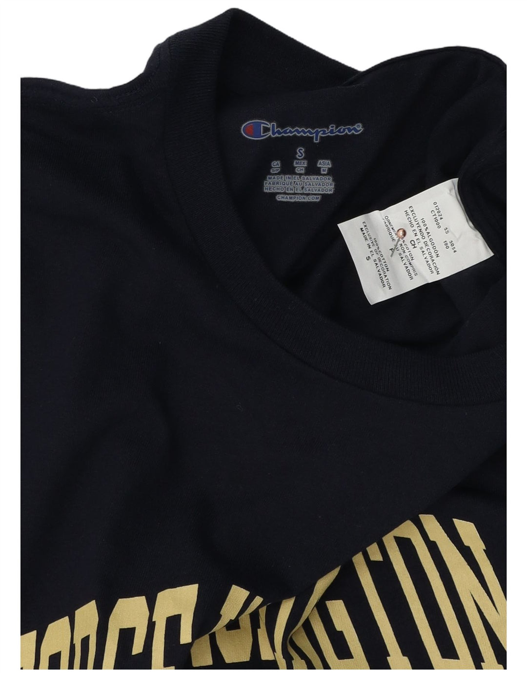 Champion Herren-T-Shirt mit George Washington-Grafik, Größe S, Marineblau, Baumwolle