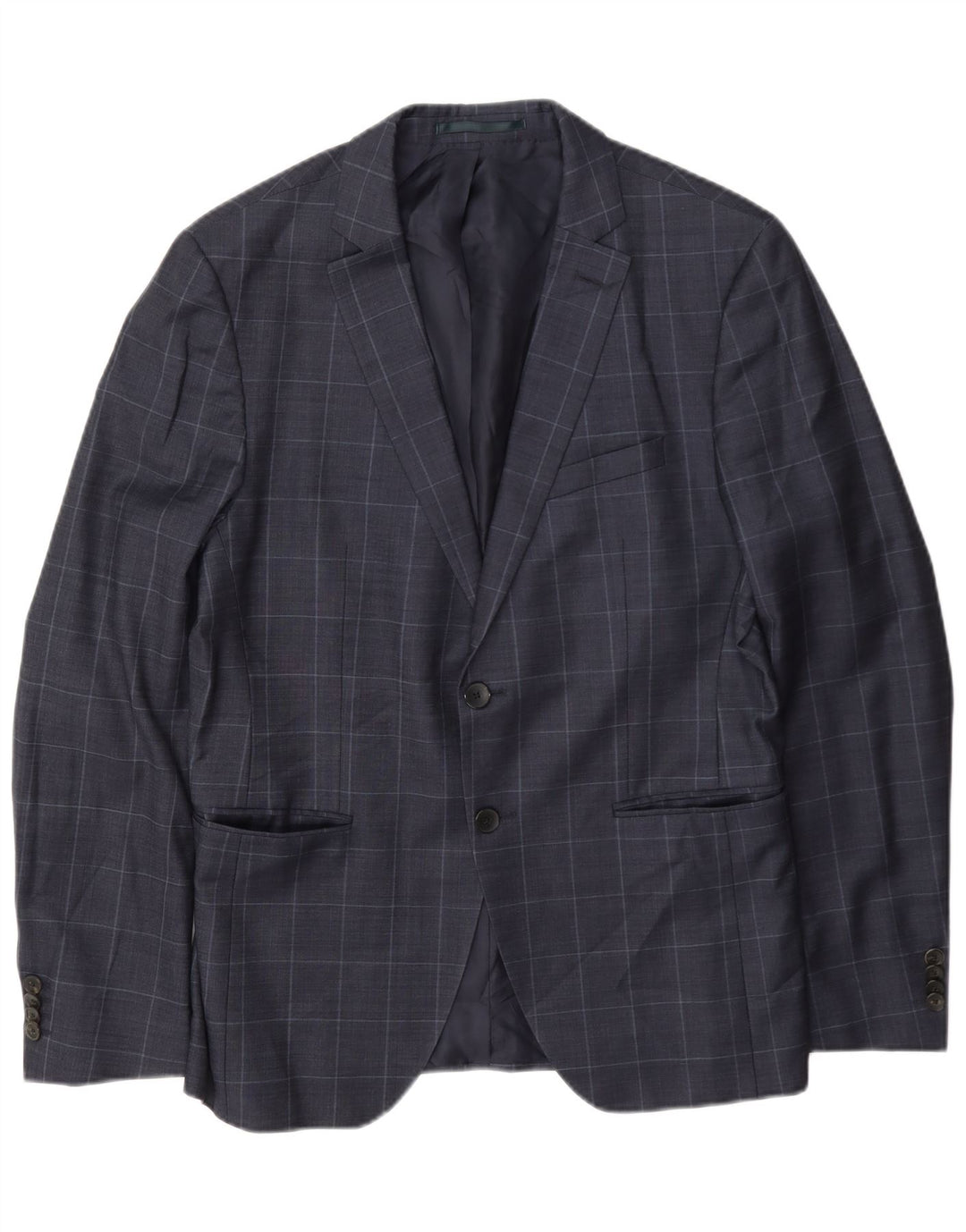 Hugo Boss Herren-Blazer mit 2 Knöpfen, Gr. 50, groß, marineblau, kariert