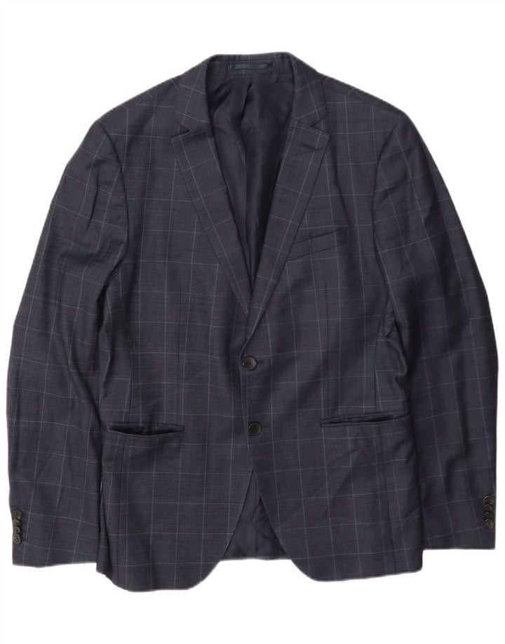 Hugo Boss Herren-Blazer mit 2 Knöpfen, Gr. 50, groß, marineblau, kariert