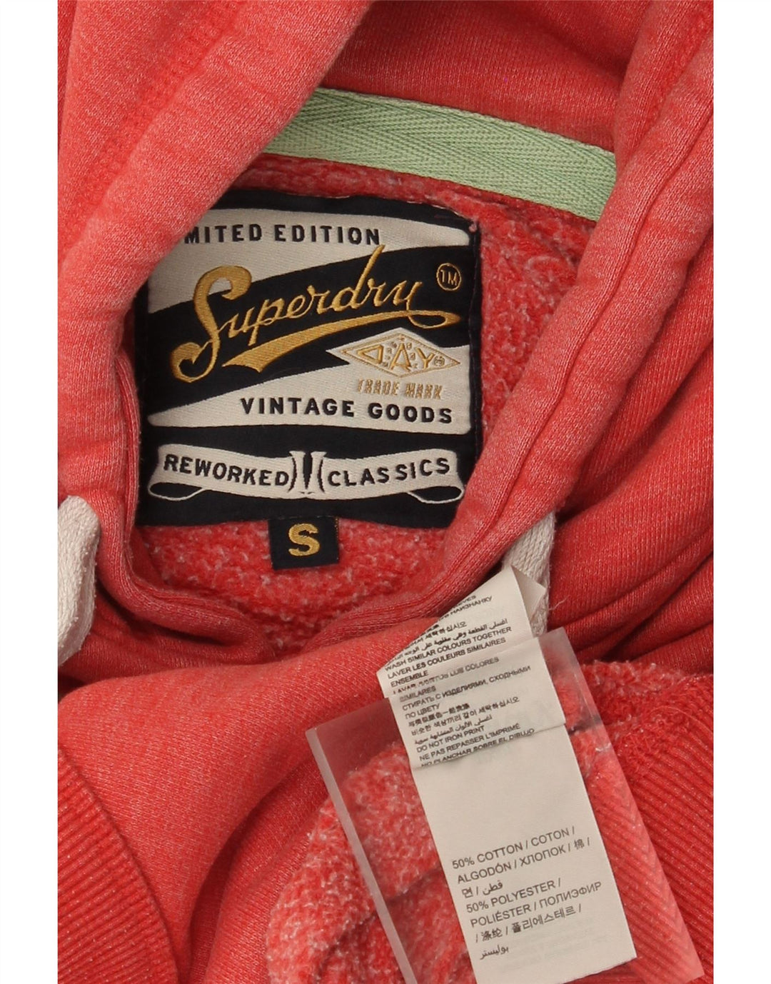 Superdry Herren-Kapuzenpullover mit Grafik, Größe S, Rot, Baumwolle