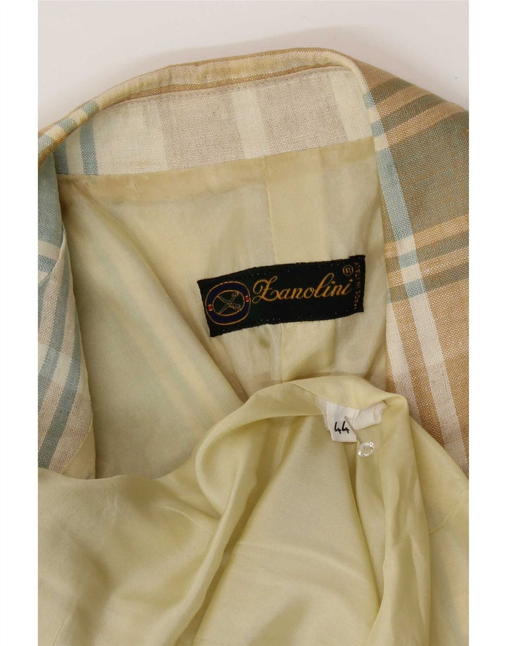 Lanolini Damen-Blazerjacke mit kurzen Ärmeln, Größe IT 44, mittelgroß, mehrfarbig, kariert