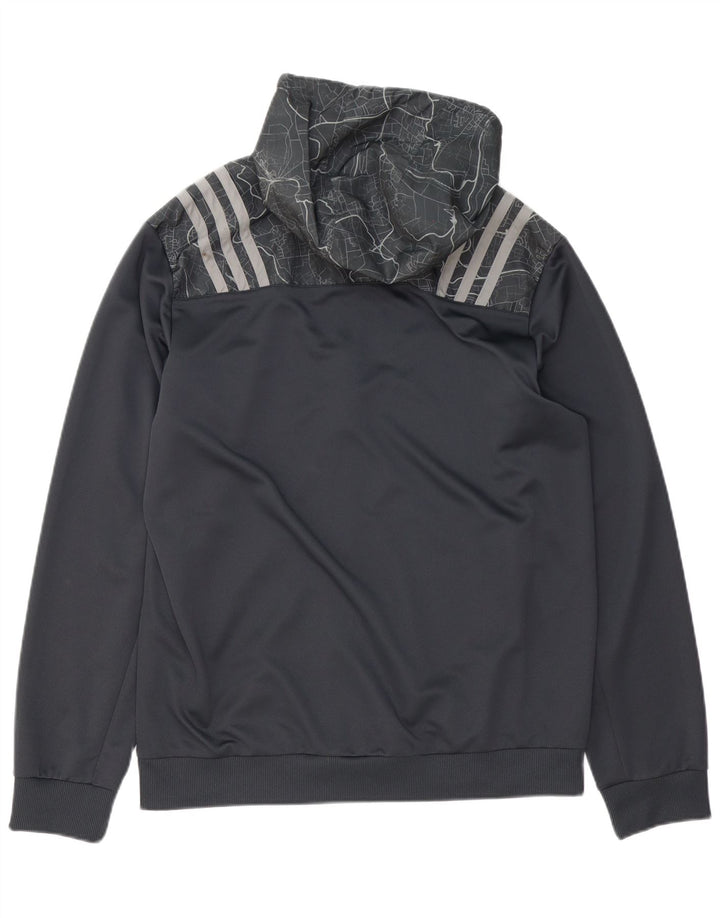 Adidas Herren Munster Rugby Grafik-Kapuzenpullover mit Reißverschluss, groß, grau, Polyester