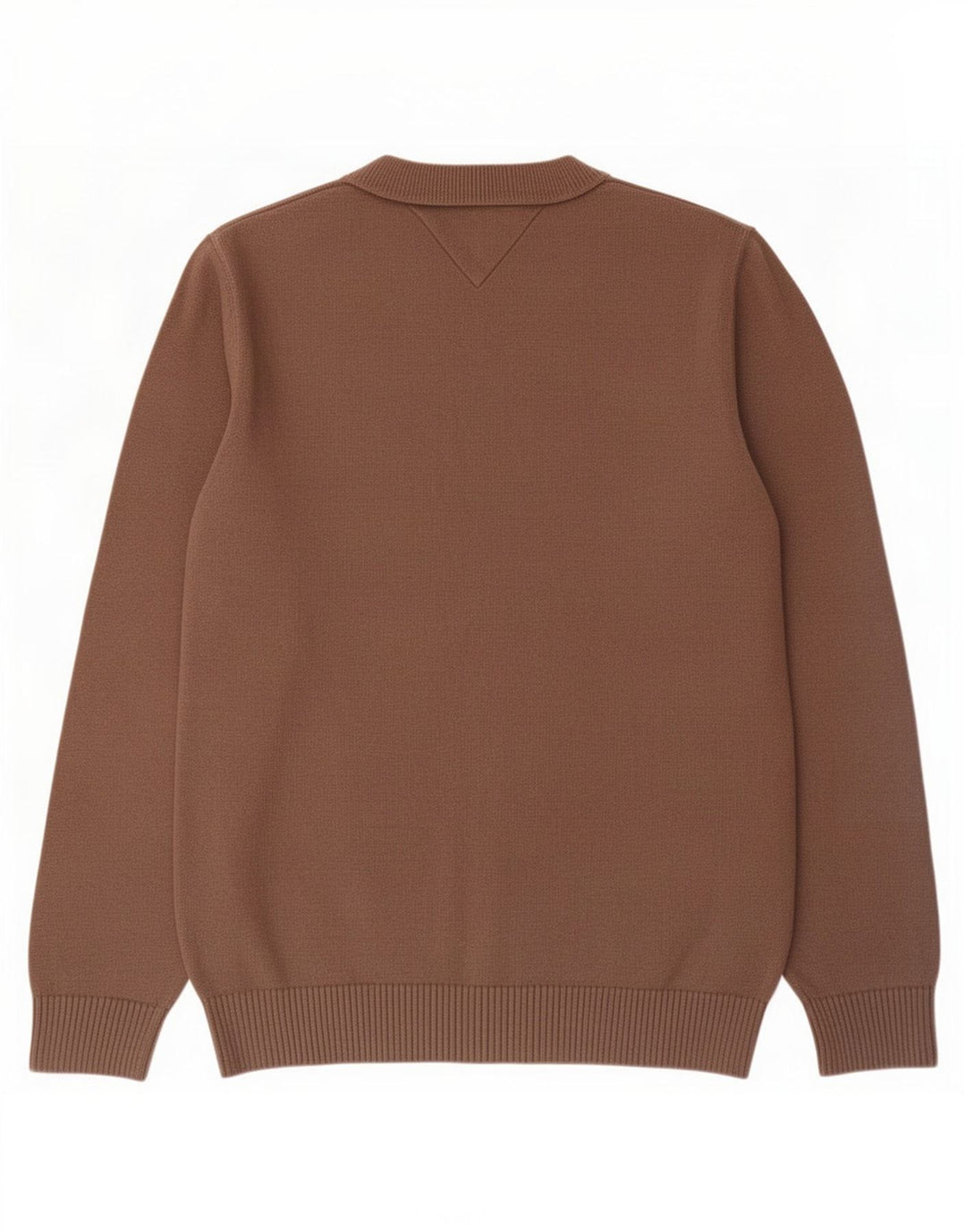 Tommy Hilfiger Herren-Pullover mit Rundhalsausschnitt, mittelbraune Baumwolle