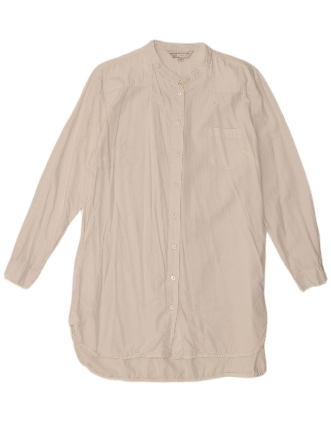 French Connection Damen-Hemdkleid, Größe 44, Weiß, Lyocell