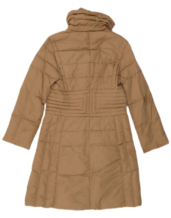 Gepolsterter Damenmantel von Moncler, Größe 2, mittelbeigefarbenes Polyamid