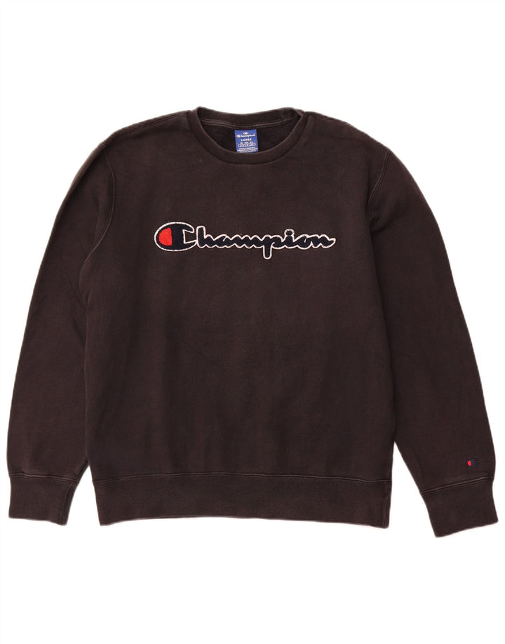 CHAMPION Herren-Sweatshirt mit Grafik, Größe L, Schwarz