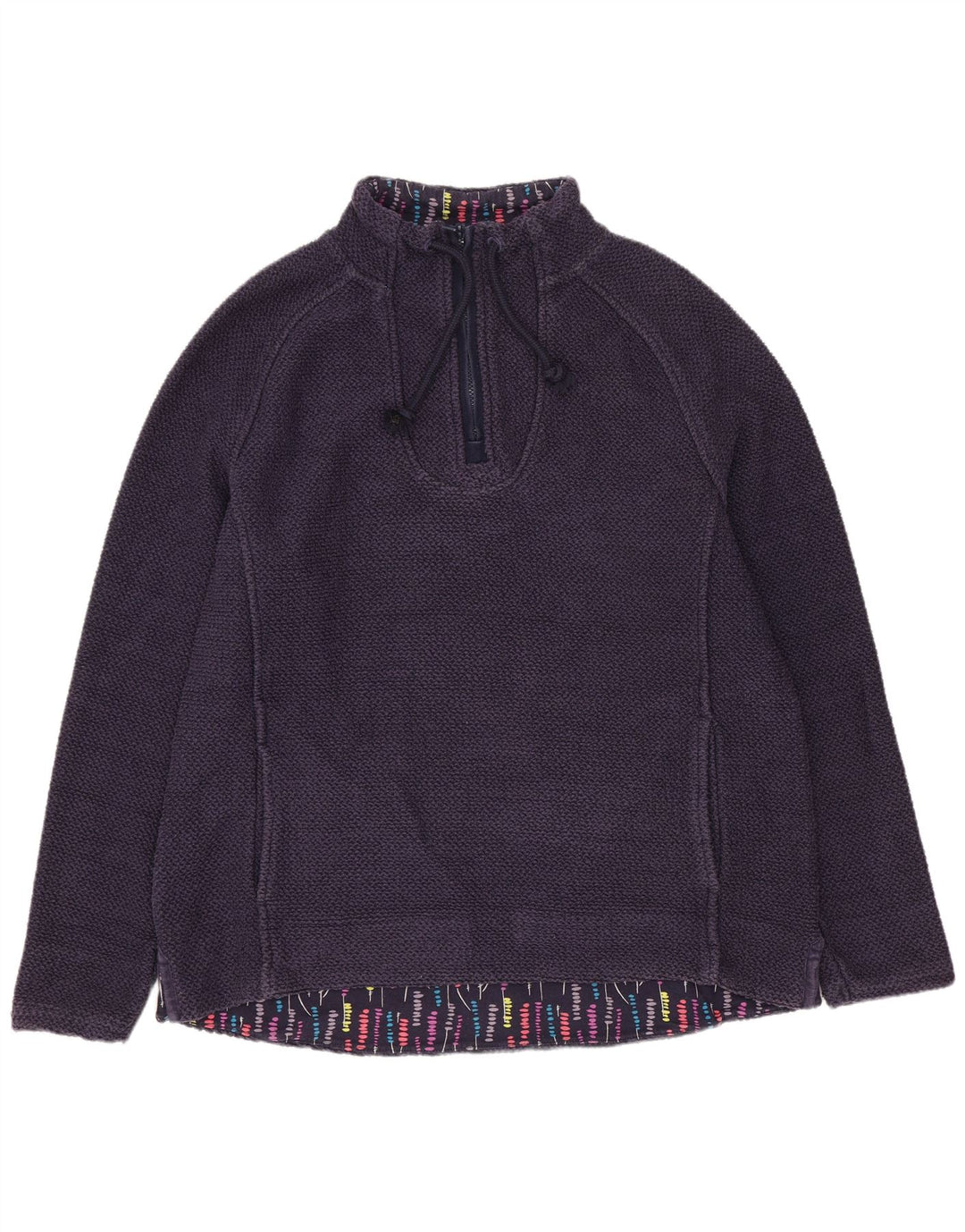 Weird Fish Damen-Sweatshirt mit Reißverschluss am Hals, UK 16, Größe L, Marineblau, Baumwolle