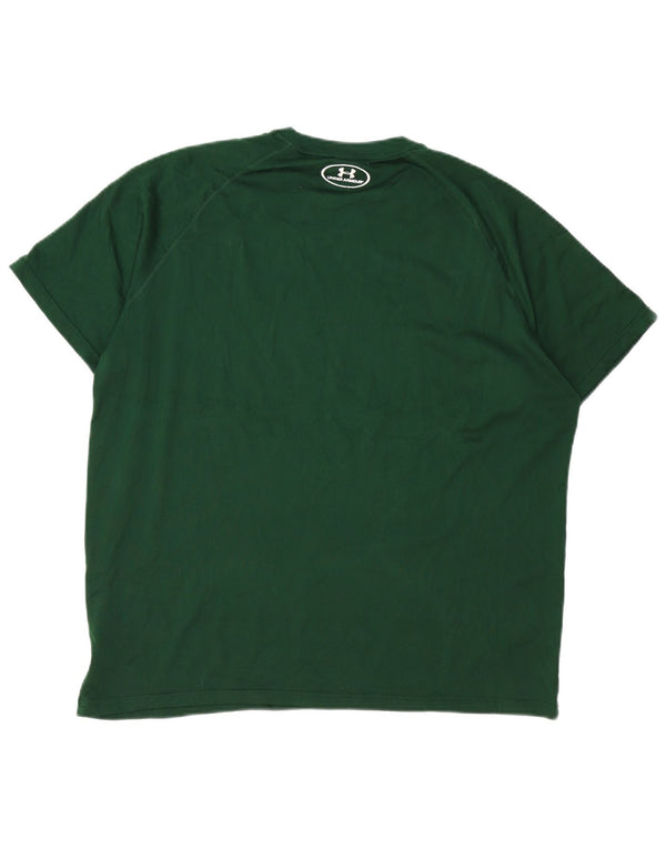 UNDER ARMOUR Herren Heat Gear T-Shirt Top Large Grün Polyester