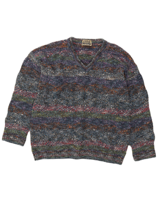 College By Marcazzani Herren-Pullover mit V-Ausschnitt IT 52 Large Mehrfarbig