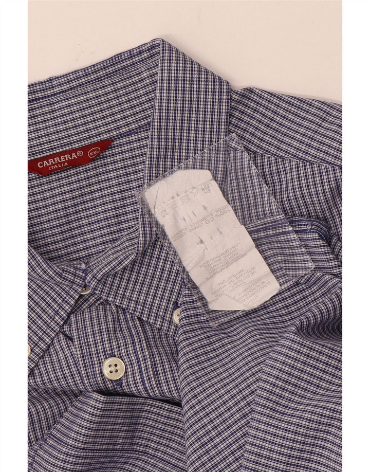 Carrera Herrenhemd 2XL Blau kariert Baumwolle