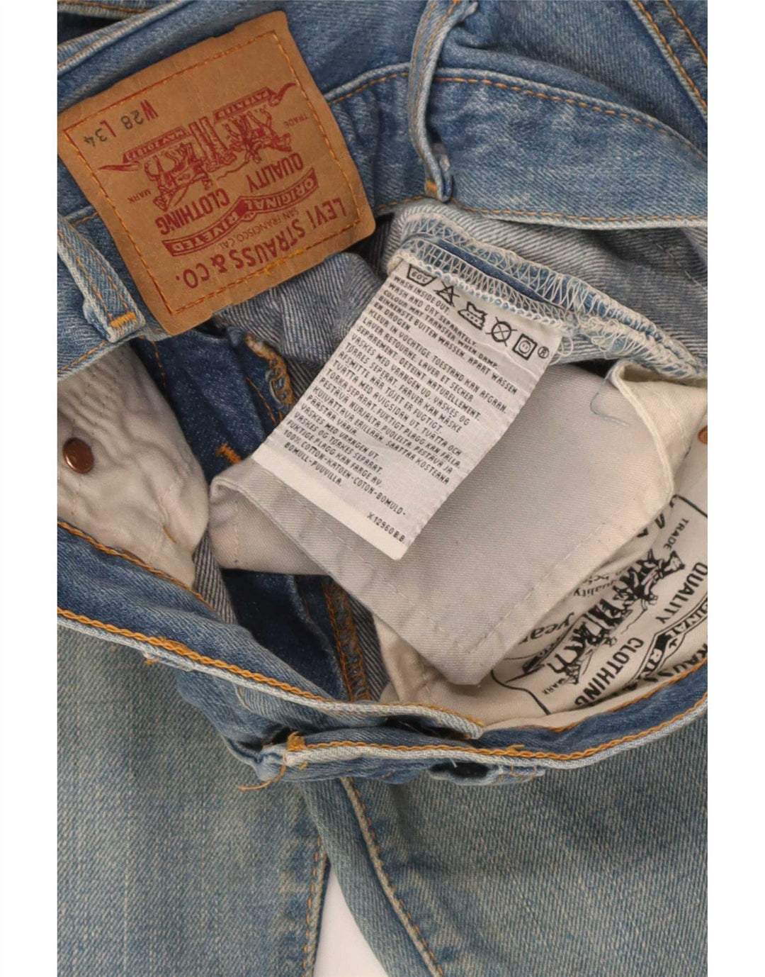 Levi's Herren-Jeans mit hoher Taille, W28, L34, blaue Baumwolle