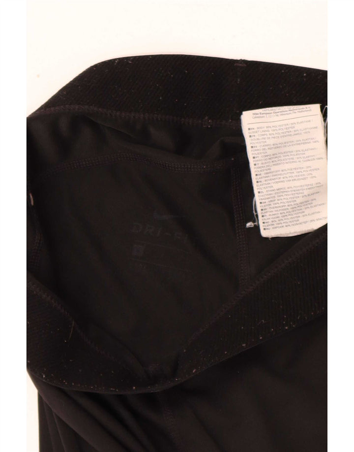 Nike Damen Dri Fit Graphic Leggings UK 10 Small Schwarz Polyester
