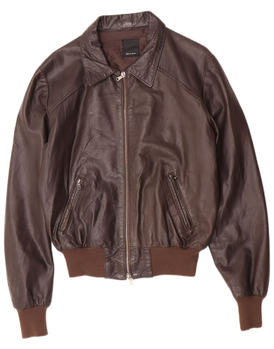 Vintage Herren Bomber Lederjacke UK 38 Mittelbraunes Leder