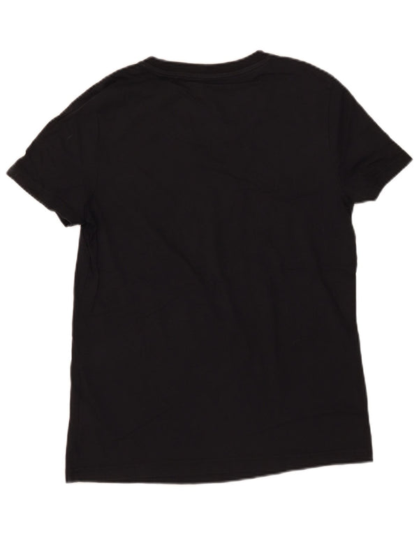 Adidas Damen Graphic T-Shirt Top UK 12/14 Mittelschwarze Baumwolle