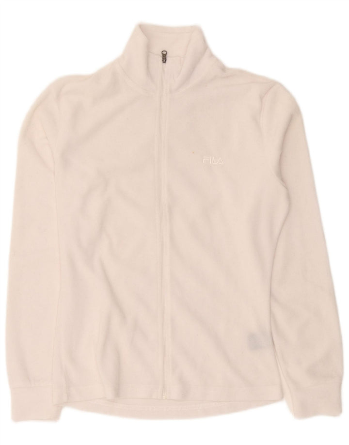 Fila Damen Fleecejacke UK 12 Mittelweißes Polyester