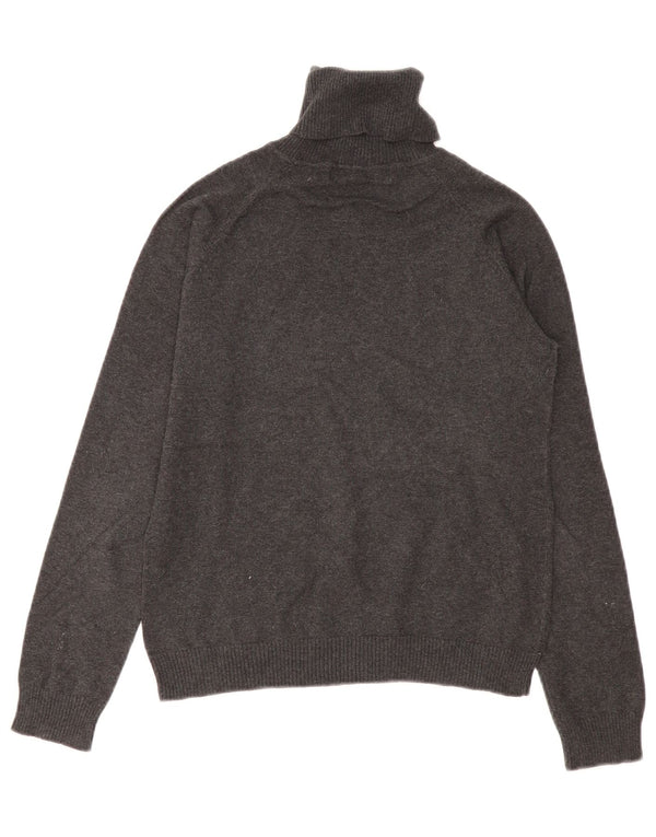 Zara Damen Crop Rollkragenpullover Pullover UK 14 Large Grau