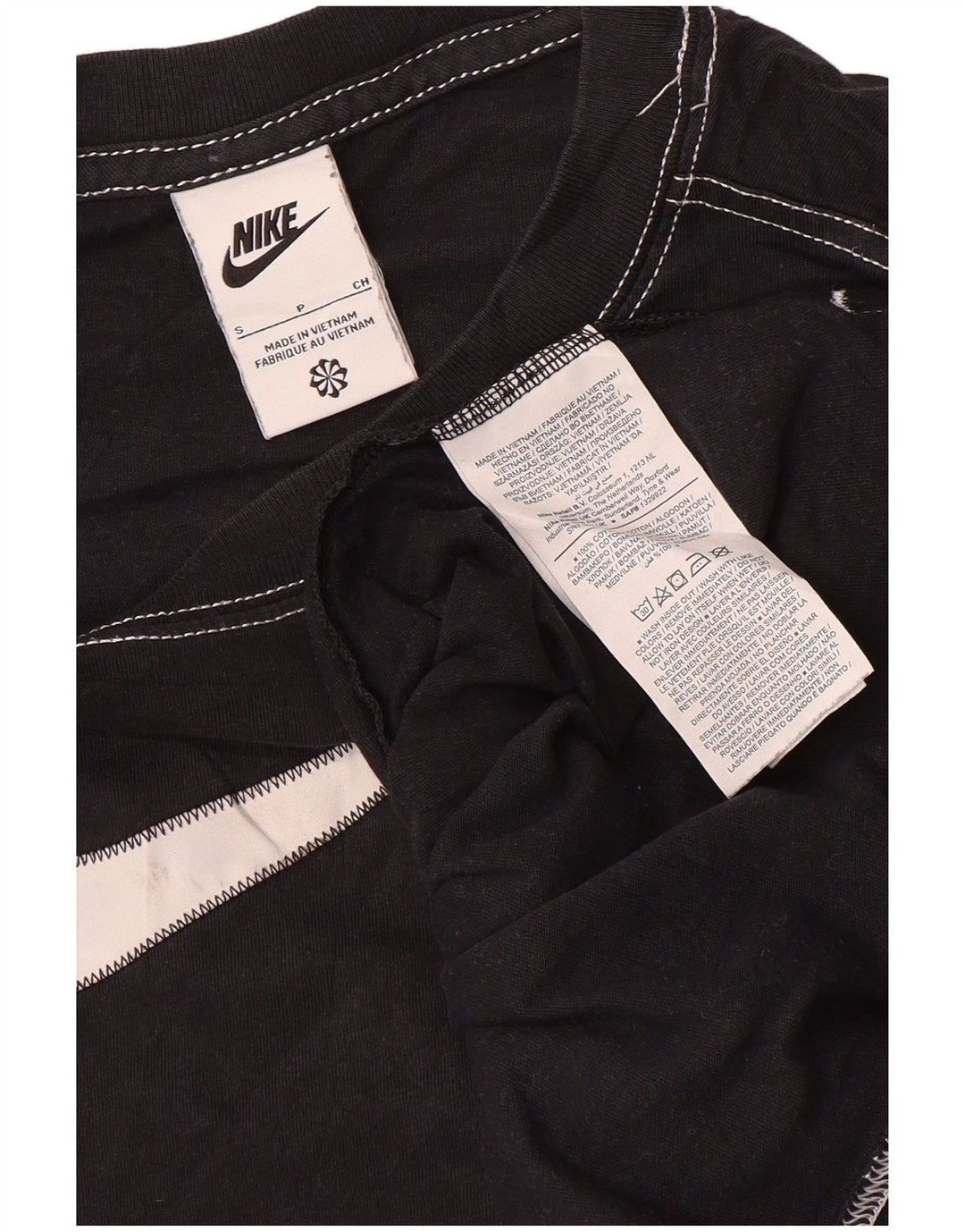 Nike Herren-T-Shirt mit Grafik, Größe S, schwarz, gestreift, Baumwolle