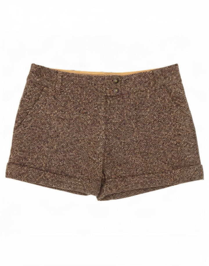 Tommy Hilfiger Damen-Freizeitshorts US 6 Medium W30 braun gefleckte Wolle