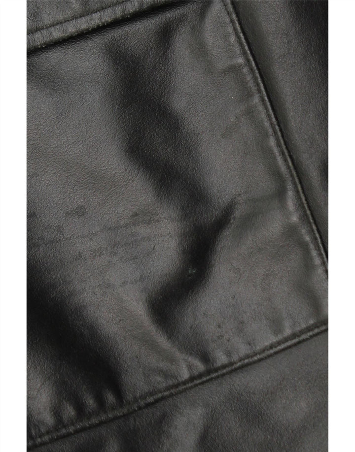 La Griffe Damen Ledermantel IT 54 3XL Schwarzes Leder