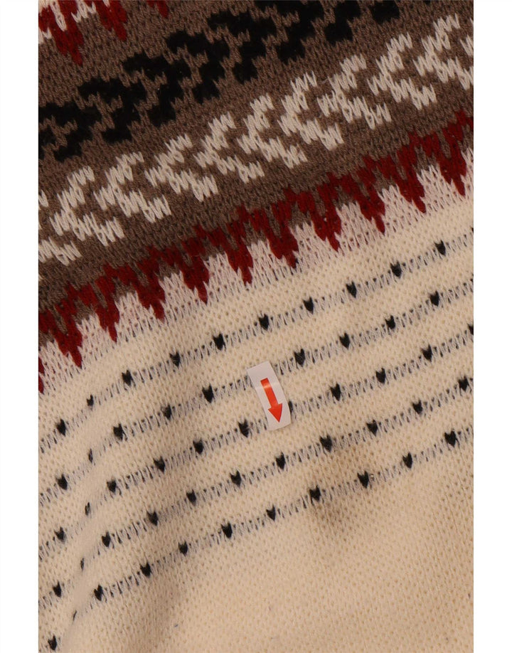 Vintage Herren Pullover mit Rundhalsausschnitt, Mittelbeige gestreift