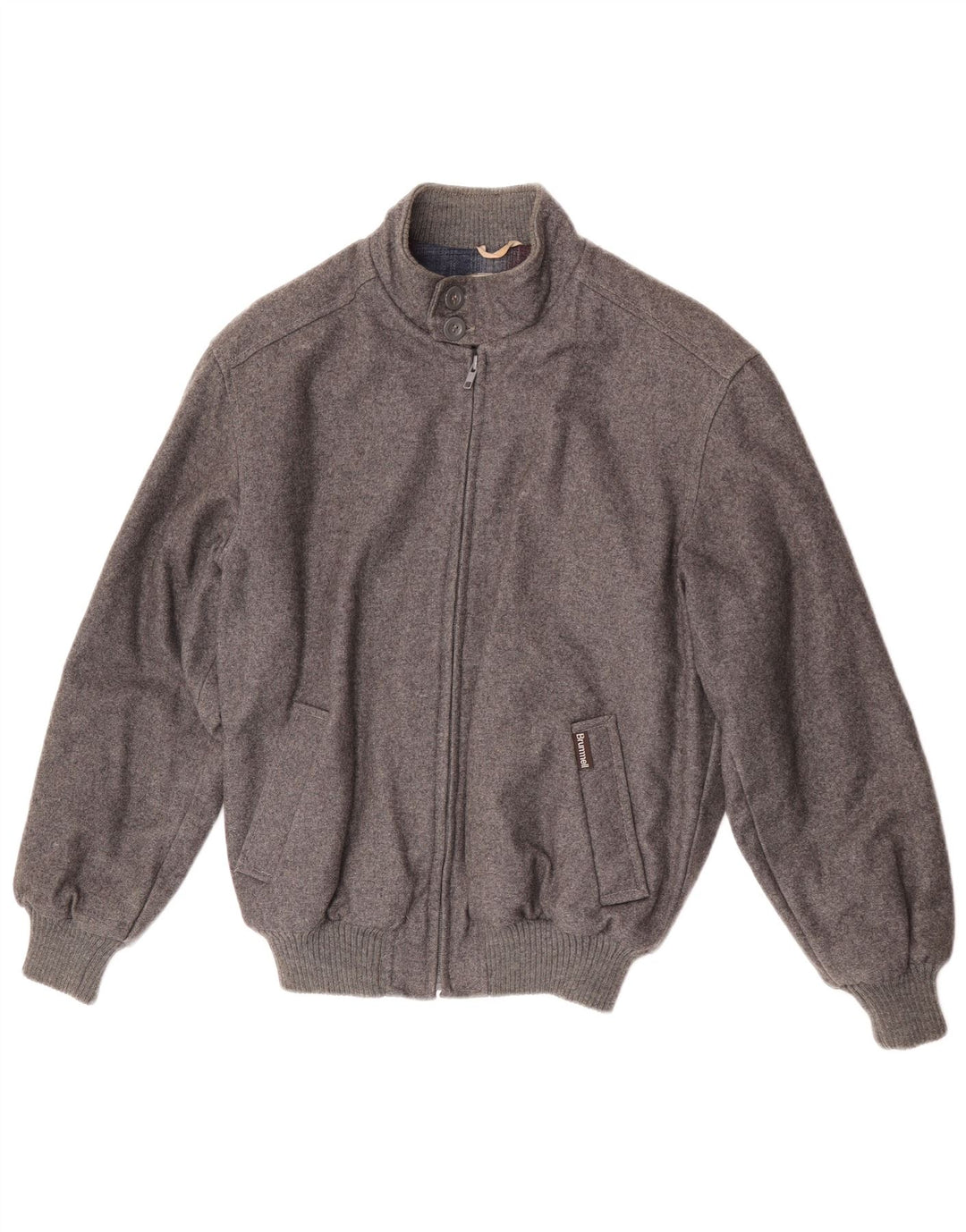 Brummell Herren Bomber Bomberjacke IT 48 Mittelgraue Wolle