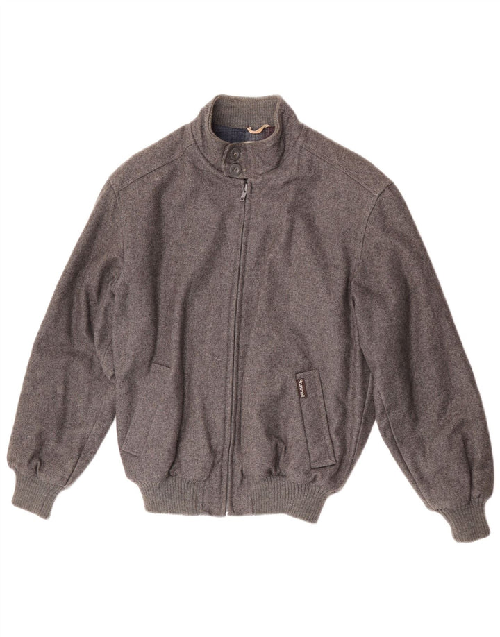 Brummell Herren Bomber Bomberjacke IT 48 Mittelgraue Wolle