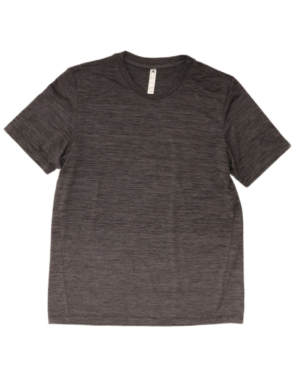 Adidas Herren T-Shirt Top Mittelgrau geflecktes Polyester