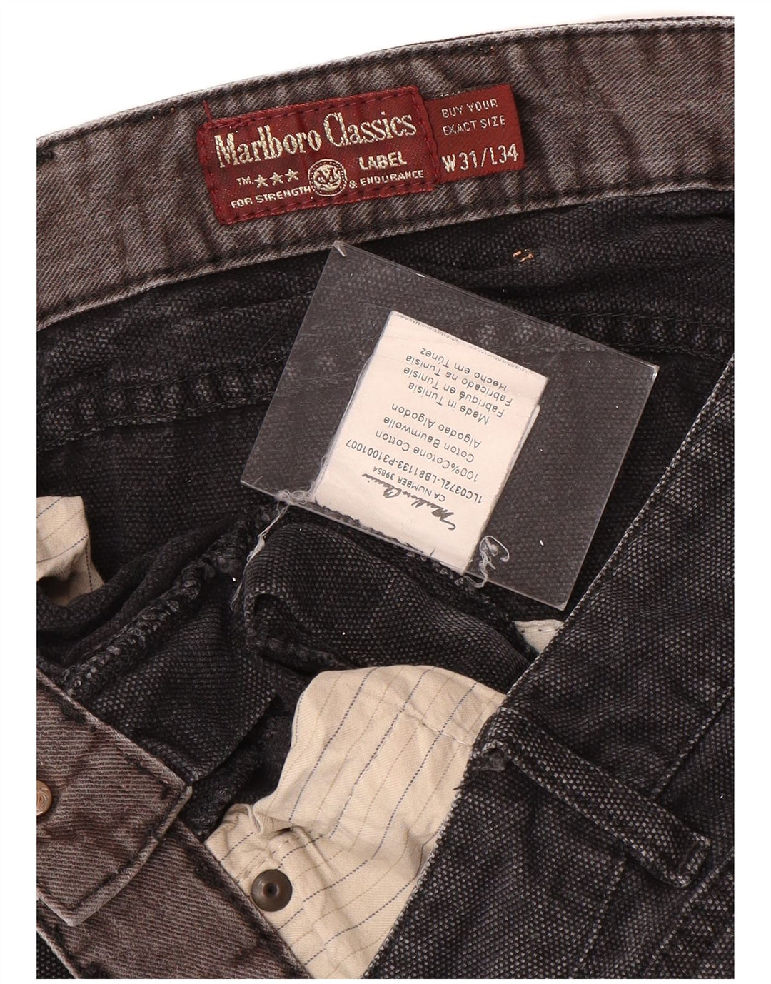 MARLBORO CLASSICS Herren Straight Jeans W31 L34 Graue Baumwolle