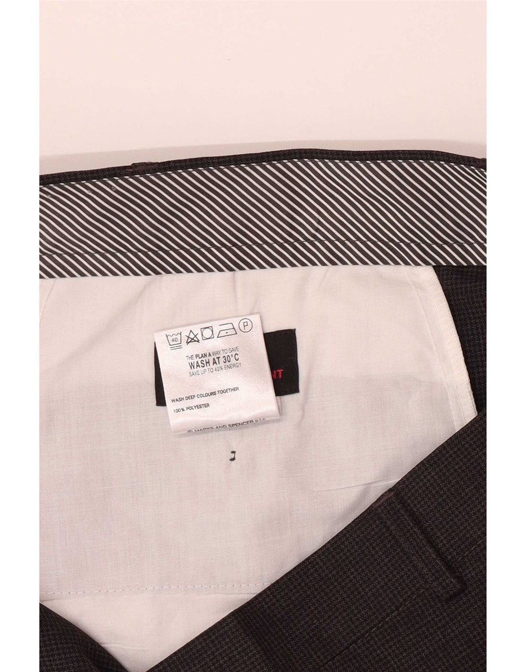 Gerade Herren-Anzughose von Marks & Spencer, W42, L29, Grau mit Hahnentrittmuster