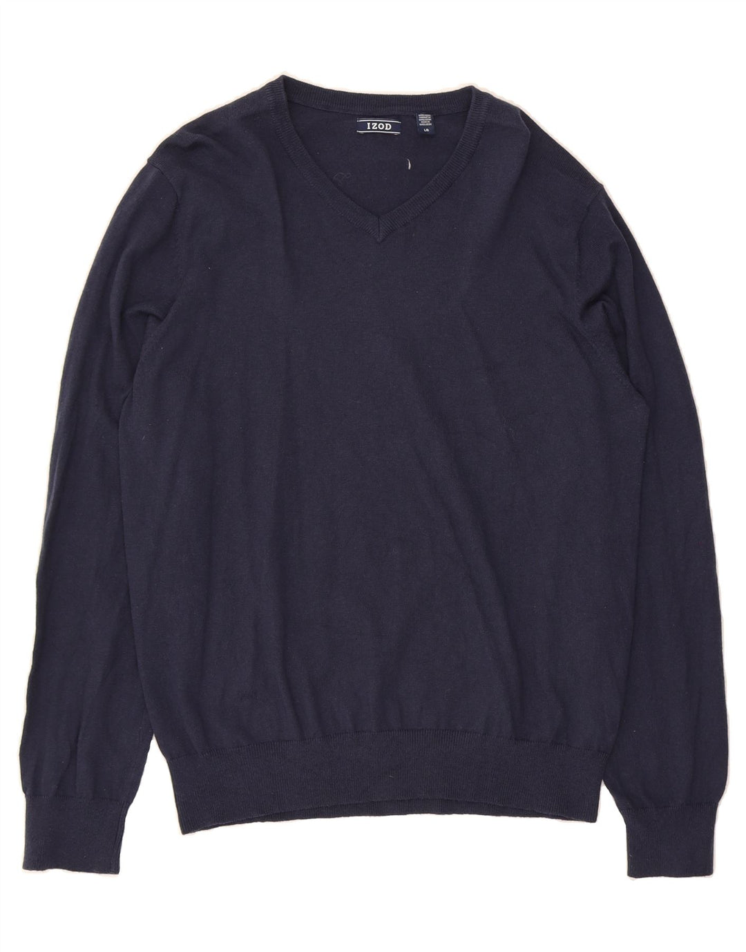 IZOD Mens V-Neck Jumper Sweater Large Navy Blue Cotton Vintage Izod and Second-Hand Izod from Messina Hembry 