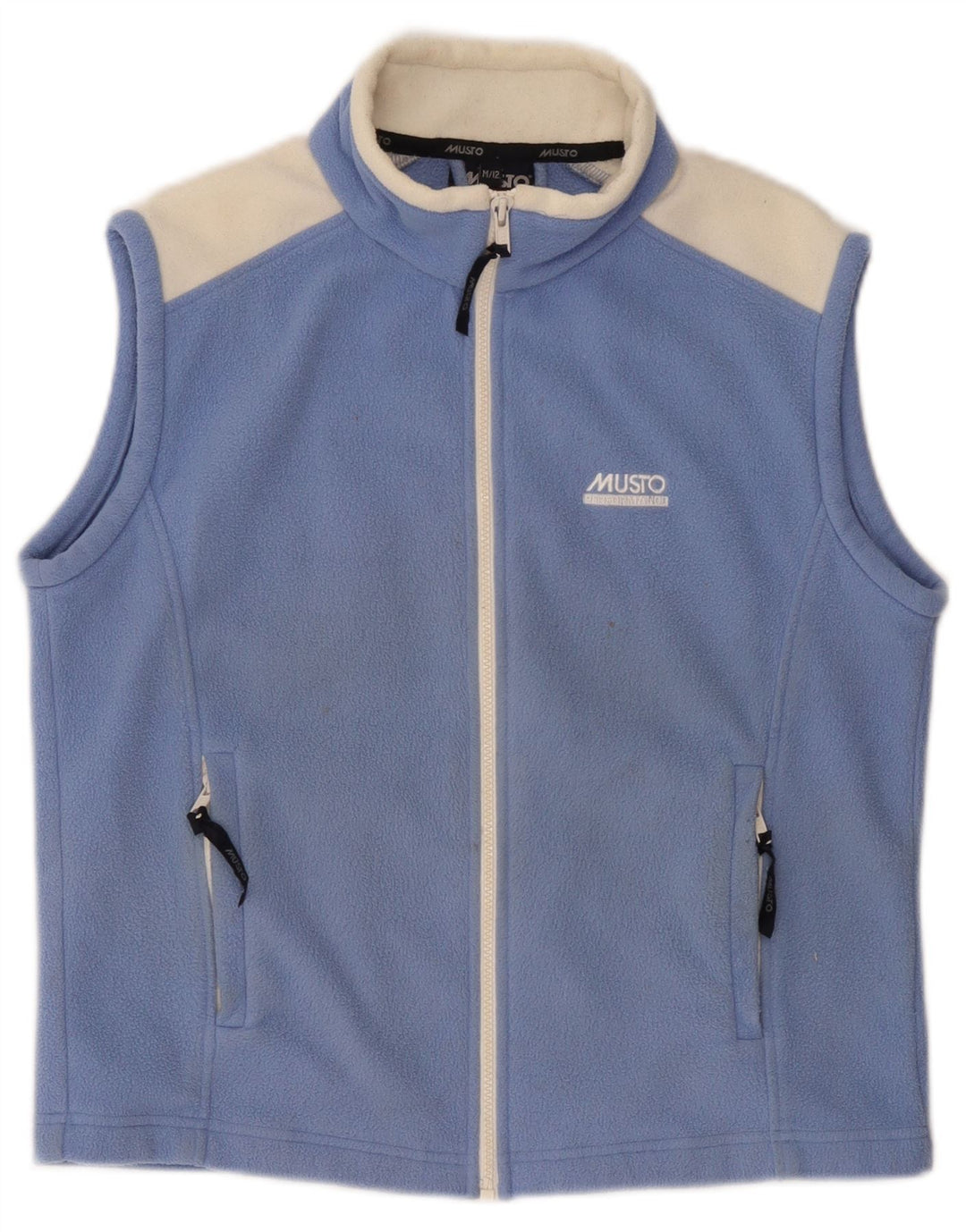 Musto Fleece-Weste für Jungen, 11–12 Jahre, mittelblaues Farbblock-Polyester