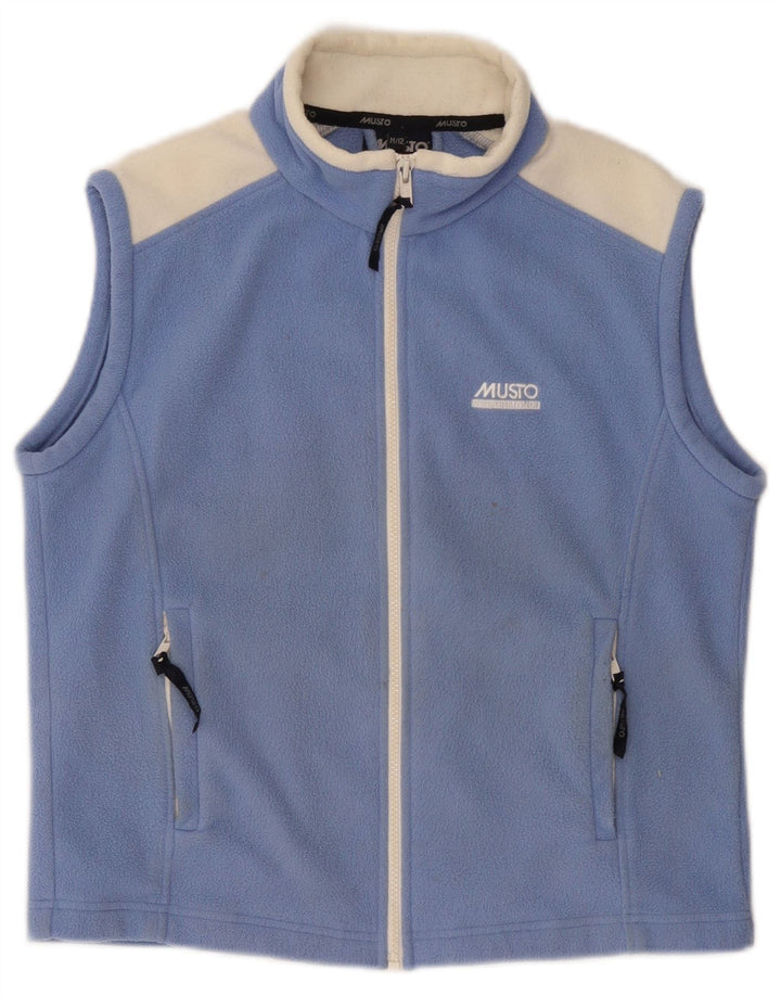 Musto Fleece-Weste für Jungen, 11–12 Jahre, mittelblaues Farbblock-Polyester