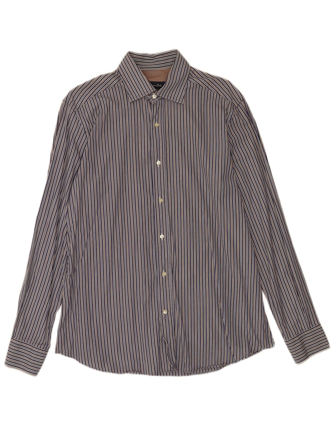 Massimo Dutti Herrenhemd, groß, blau gestreift, Baumwolle