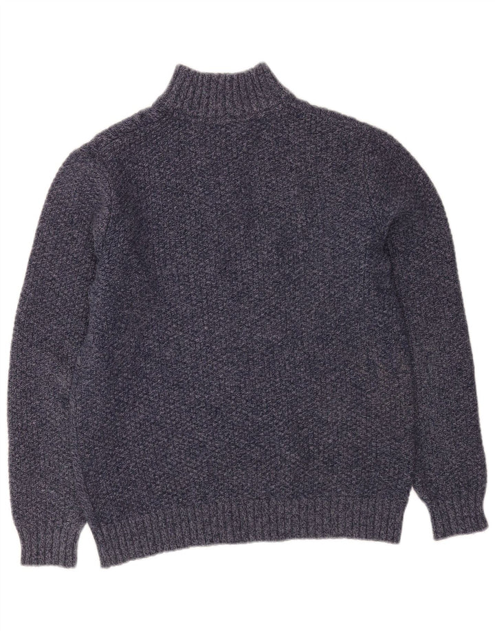 Crew Clothing Herren-Pullover mit Knopfkragen, Größe S, Marineblau meliert
