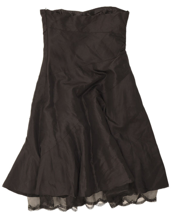Endora Damen Trägerloses Kleid UK 12 Medium Black Floral Nylon