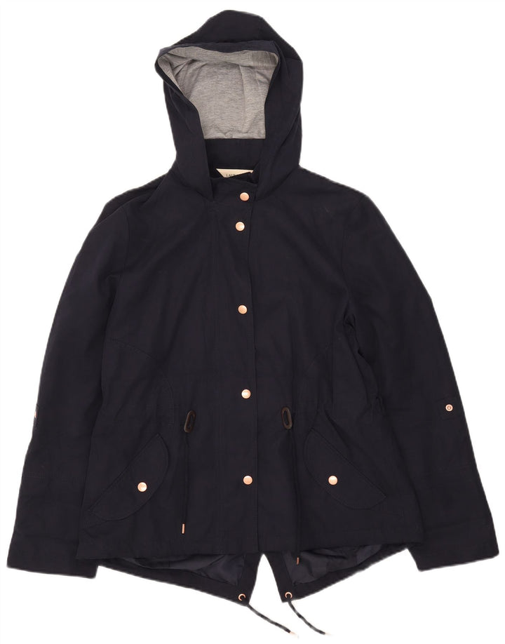 Laura Ashley Damen Wochenend-Regenjacke mit Kapuze, UK 14, Größe L, Marineblau