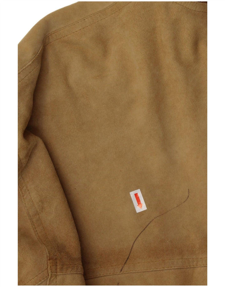 VINTAGE Herren Wildleder Bomberjacke IT 52 XL Beige Leder