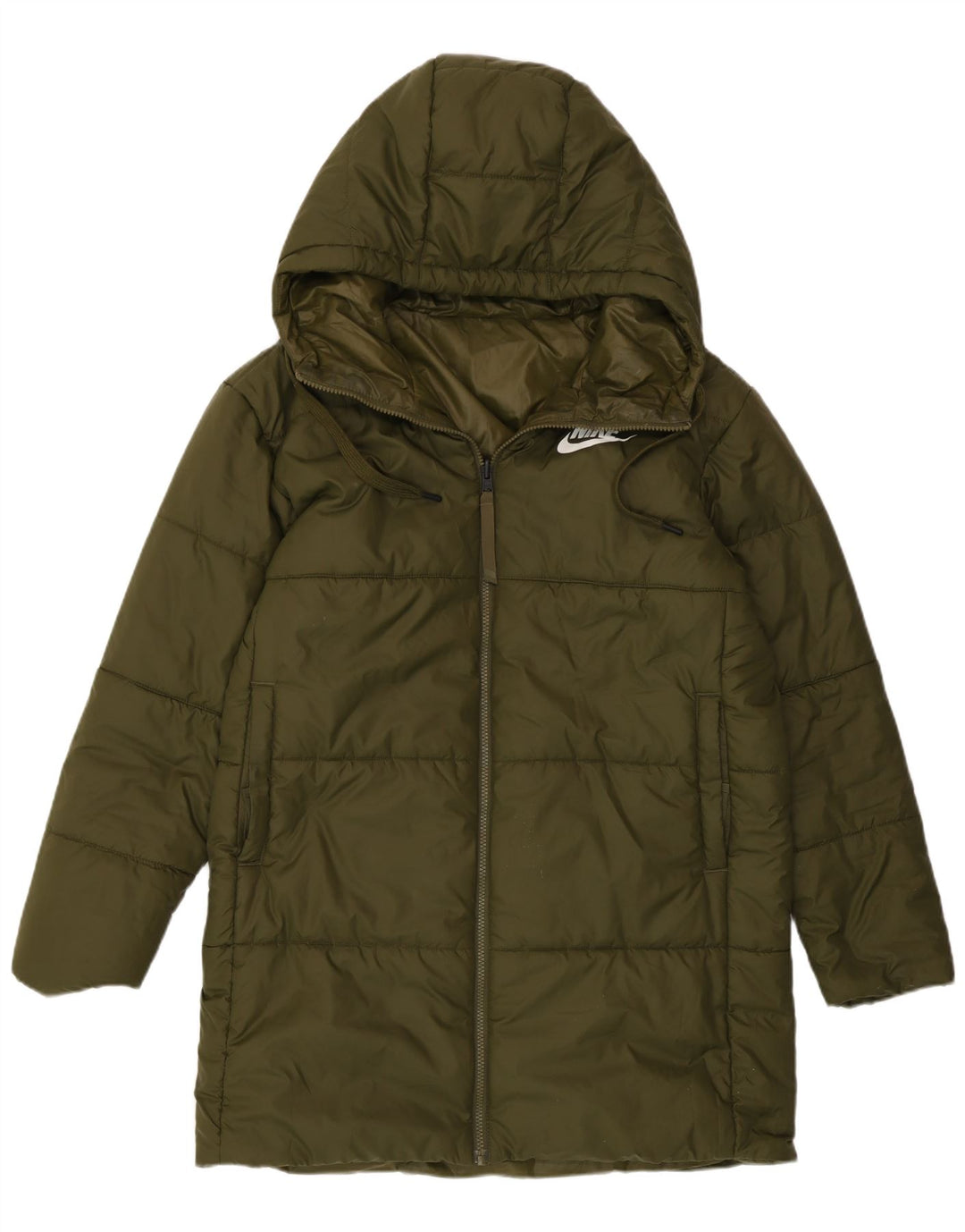 Nike Womens Graphic Reversible Wattierter Mantel UK 14 Medium Khaki Polyester