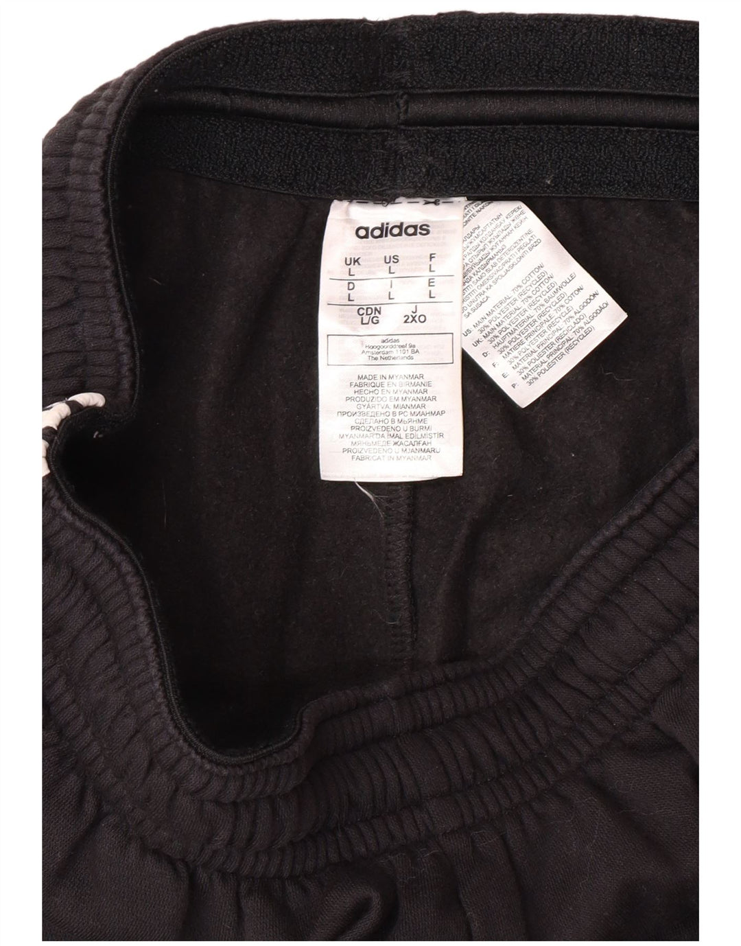 ADIDAS Damen Trainingshose UK 14 Große schwarze Baumwolle