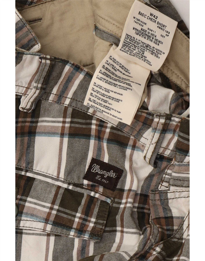 Wrangler Herren Cargo-Shorts W42 2XL Mehrfarbig karierte Baumwolle