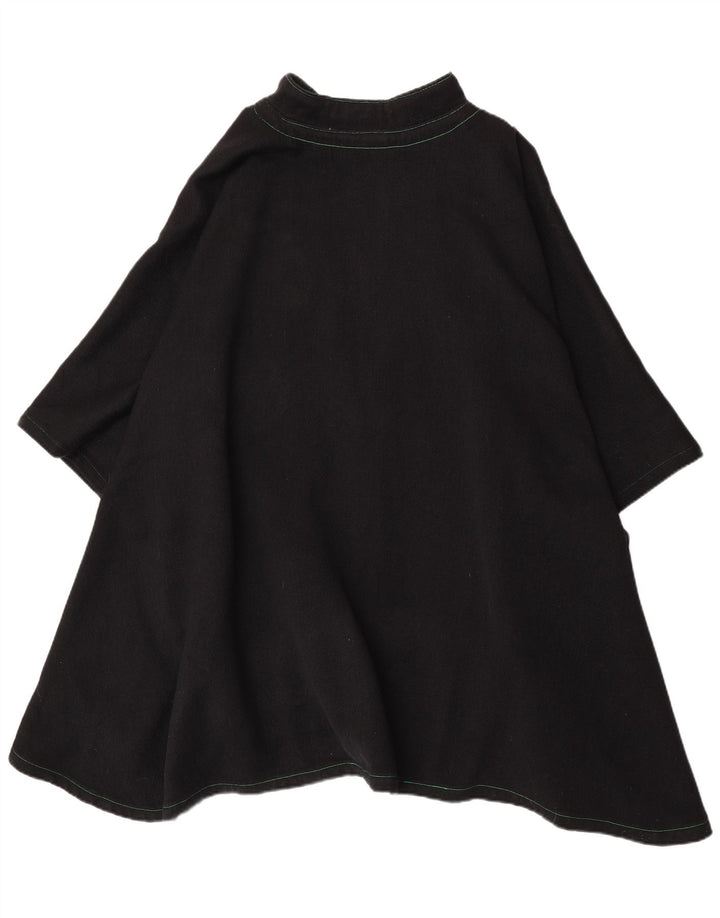 Vintage Damen Ponchokleid Einheitsgröße Schwarz
