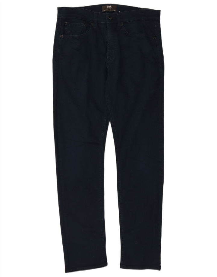 Marks & Spencer Herren Slim Jeans W32 L31 Blaue Baumwolle