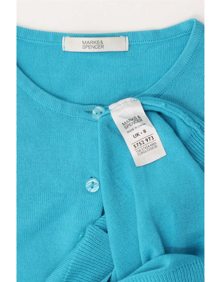Marks & Spencer Damen-Strickjacke, Größe S, Türkis, Acryl