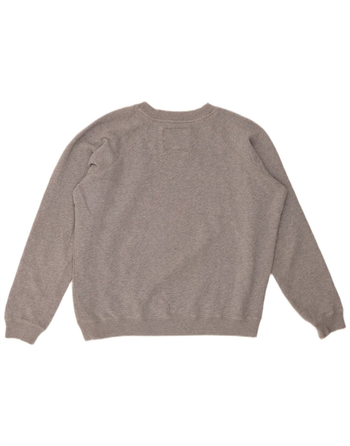 JACK WILLS Damen-Sweatshirt in Übergröße, Größe UK 12, mittelgraue Baumwolle